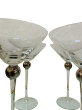Load image into Gallery viewer, Classic Long Stem Silver Ball Martini Set of Four