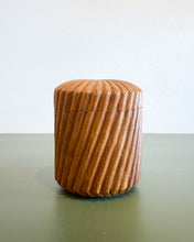 Load image into Gallery viewer, Antique Carved Wood Container with Screw on Top