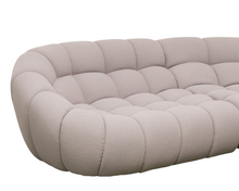 Load image into Gallery viewer, Grey Sculptural Channel-Tufted Curved Modular Sectional Sofa