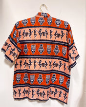 Load image into Gallery viewer, Vintage Button Up Shirt with African Motif