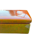 Load image into Gallery viewer, 1960s Sunset Orange and Seafoam Green Italian Ceramic Trinket Box