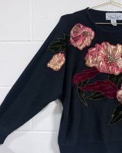 Load image into Gallery viewer, Vintage Le-Pullover Sweater with Sparkly Appliqués (L)