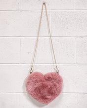 Load image into Gallery viewer, Fuzzy Heart Shaped Pink Purse