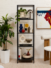 Load image into Gallery viewer, Vintage black industrial display shelf, main product image