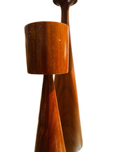 Load image into Gallery viewer, Set of Three Teak Modernist Candle Holders