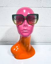 Load image into Gallery viewer, Oversized Green Sunnies with Red and Black Detail