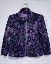 Load image into Gallery viewer, Vintage Velour Sweater with Peacock Feather Motif (M)