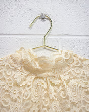 Load image into Gallery viewer, Mock Neck Lace Blouse with Bell Sleeves (XL)