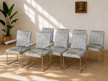 Load image into Gallery viewer, Milo Baughman Dining Chairs in Knoll Fabric set of 8