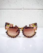 Load image into Gallery viewer, Jeweled Cat Eye Tortoise Sunnies