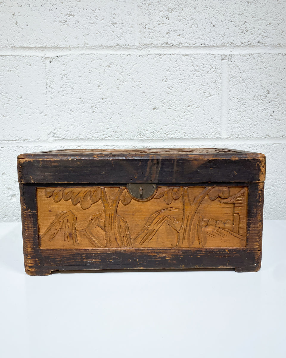 Vintage Wooden Carved Box – Sunbeam Vintage