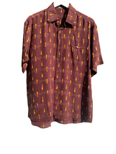 Load image into Gallery viewer, Messori Match Stick Flame Pattern Silk Shirt