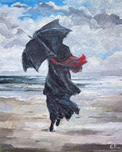 Load image into Gallery viewer, Off to The Sea with an Umbrella, Oil Painting