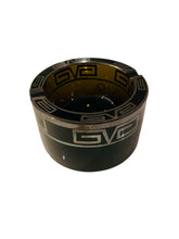 Load image into Gallery viewer, Elegant Dark Amber Ashtray with Silver Designs