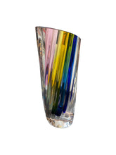 Load image into Gallery viewer, Signed Goran Warff for Kosta Boda Rainbow Fluted Glass Vase 49241