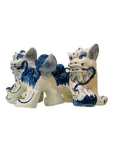 Load image into Gallery viewer, Pair of 1950s Porcelain Hand Painted Foo Dogs