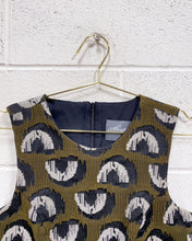 Load image into Gallery viewer, Graphic Olive Green Dress with Pockets and Peekaboo Back(4)