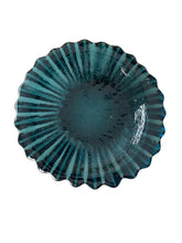 Load image into Gallery viewer, Heavy Dark Turquoise Hand Blown Ruffled Catchall