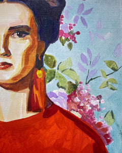 Woman in Red Earrings, Oil Painting