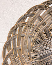 Load image into Gallery viewer, Vintage Rattan Woven Straw Flat Basket # 2