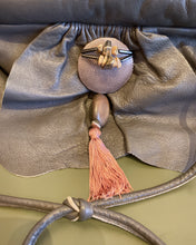 Load image into Gallery viewer, Vintage Artistic Grey Leather Clutch with Strap