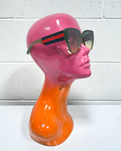 Load image into Gallery viewer, Oversized Green Sunnies with Red and Black Detail