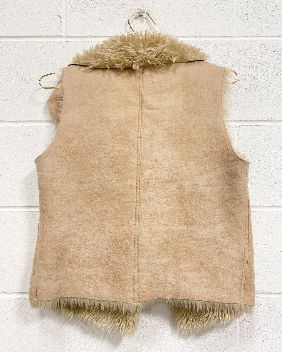 Faux Suede and Furry Vest (M) – Sunbeam Vintage