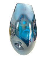 Load image into Gallery viewer, Large Beautiful Blue Hand Blown Glass Vase