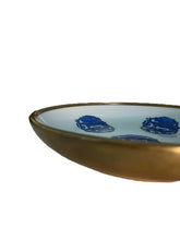 Load image into Gallery viewer, Japanese Porcelain with Blue Dragons and Brass Covered Base