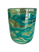 Load image into Gallery viewer, Beautiful Rare Mdina Glass Vase with Swirls of Turquoise and Amber