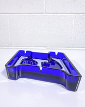 Load image into Gallery viewer, Large Cobalt Blue Glass Worthington “E” Ashtray
