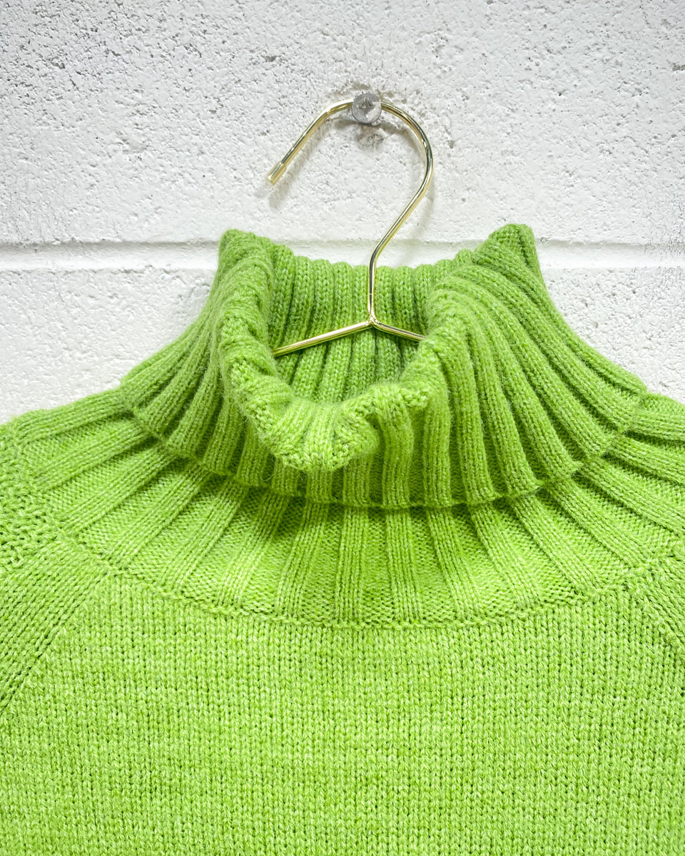 Chartreuse Green Turtleneck Sweater (XL) – Sunbeam Vintage