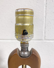 Load image into Gallery viewer, Vintage Small Wood and Stone Table Lamp - As Found