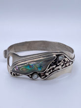 Load image into Gallery viewer, Stunning Modernist Sterling Cuff with Abalone and Pearl Accents