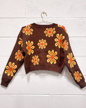 Load image into Gallery viewer, Brown and Orange Flower Power Cardigan
