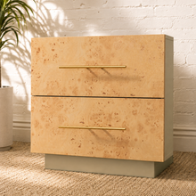 Load image into Gallery viewer, Faux Burl 2 Drawer Nightstand