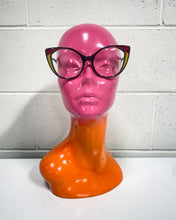 Load image into Gallery viewer, Red and Yellow Cat Eye Glasses