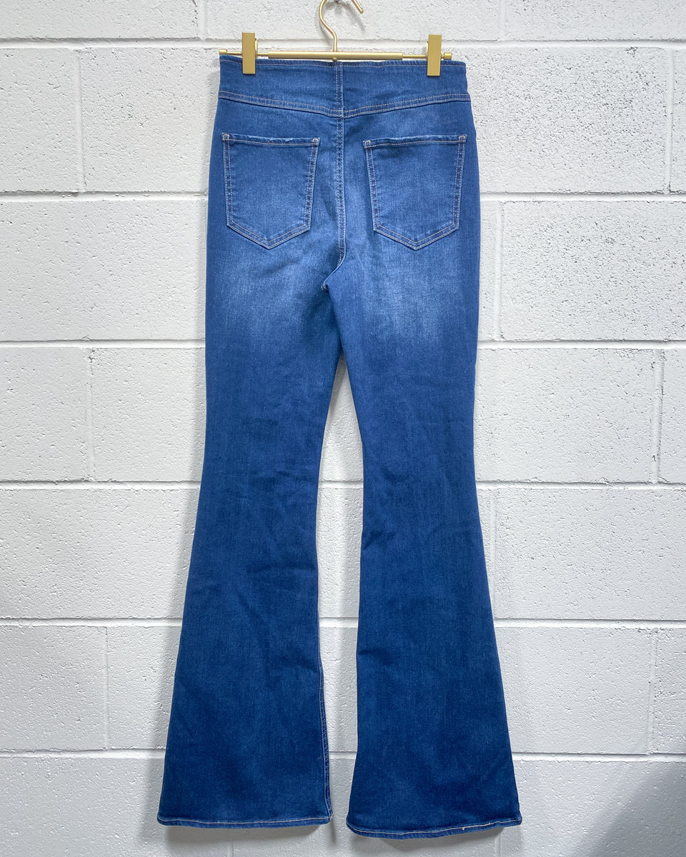Vtg 90s Y2K Flare Bell Bottom Jeans (28x29) Skater Grunge