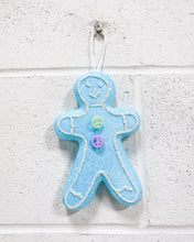 Load image into Gallery viewer, Turquoise Glitter Gingerbread Ornament