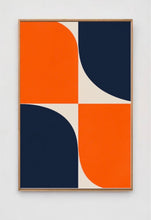 Load image into Gallery viewer, Quarter Turn Geometric Abstract Art in Orange Navy