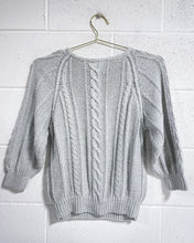 Load image into Gallery viewer, Light Grey Cable Knit Sweater (PS)