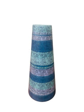 Load image into Gallery viewer, Midcentury Modern Blue Stripped vase