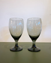 Load image into Gallery viewer, Vintage Pair of Smoked Glass Goblets