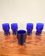 Load image into Gallery viewer, Vintage Viking Georgian Cobalt Blue Glasses - Set of 5