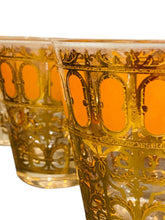 Load image into Gallery viewer, Rare Set of Six 22K Gold and Orange Tumblers