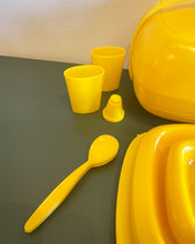 Load image into Gallery viewer, Vintage MCM Yellow Plastic Picnic Set