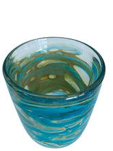 Load image into Gallery viewer, Beautiful Rare Mdina Glass Vase with Swirls of Turquoise and Amber