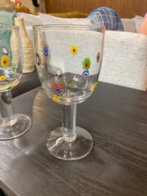 Load image into Gallery viewer, Pair of Millefiori Murano Hand Blown Wine Goblets