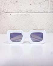 Load image into Gallery viewer, White Rectangular Sunnies with Gold Detail