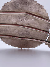 Load image into Gallery viewer, Native American Signed MB Sterling Cuff with Turquoise